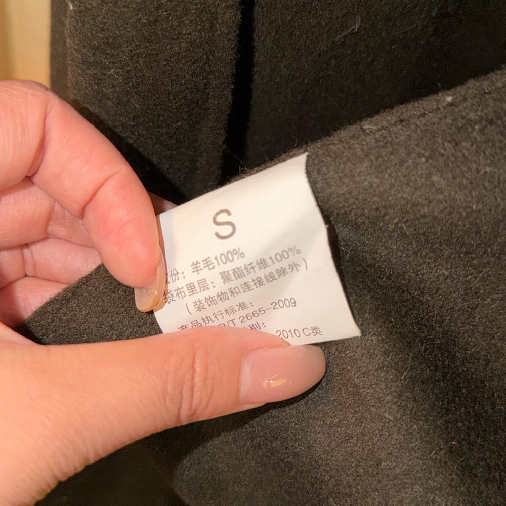 Stylish Olive Green Trench Coat 100% Wool - Picture 7 of 7